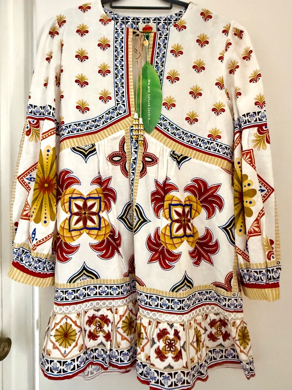 FARM Rio White Mini Dress with Red, Yellow & Blue Floral Motif - Picture 1 of 11